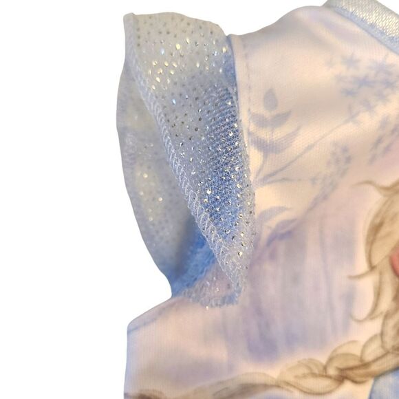 18" Doll Frozen Nightgown Elsa In A Flurry Sequined Ruffled Sleeves - Picture 5 of 13
